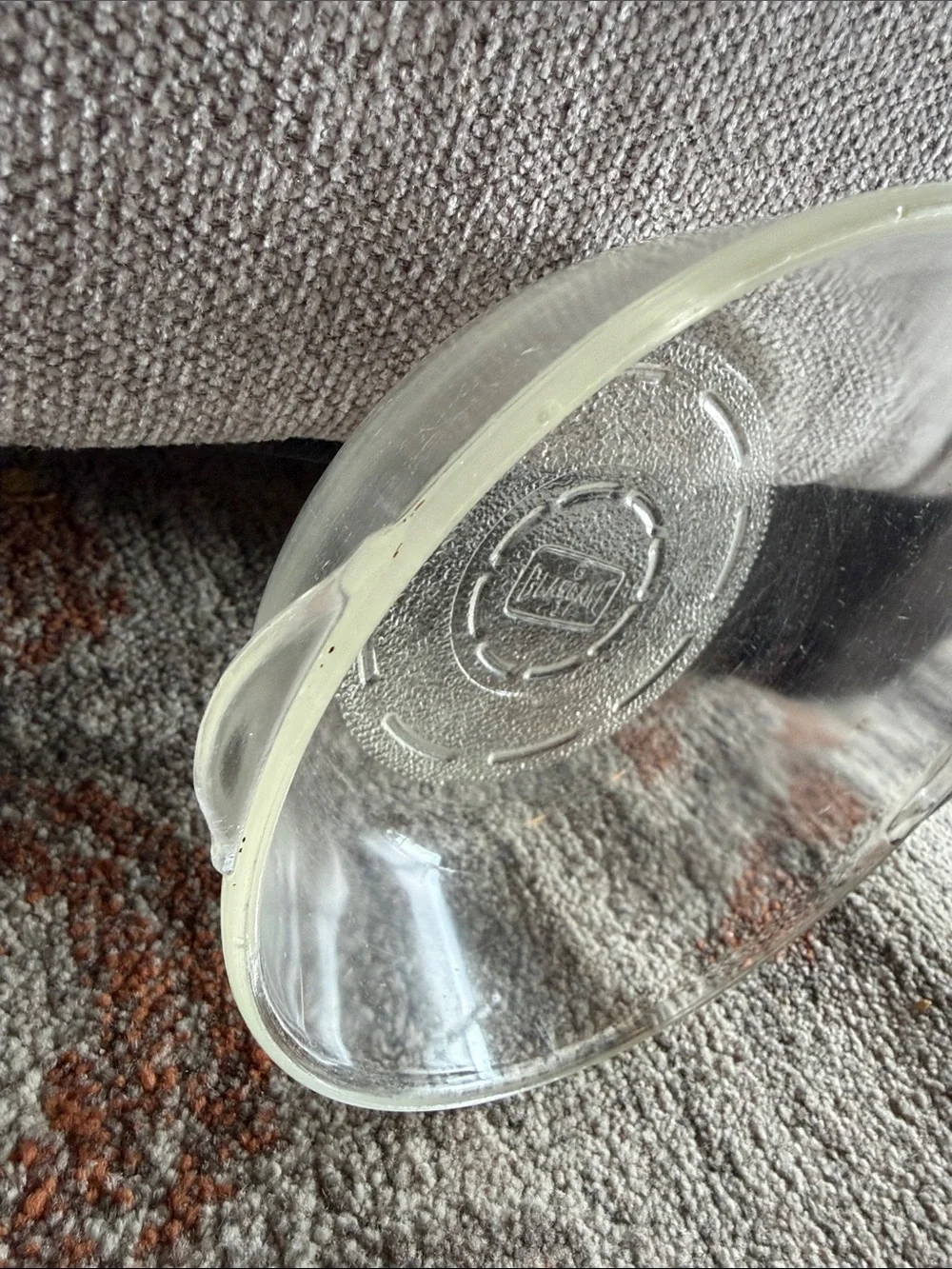 Vintage Glasbake 218 Etched 6-Inch Clear Round Casserole Dish (No Lid)